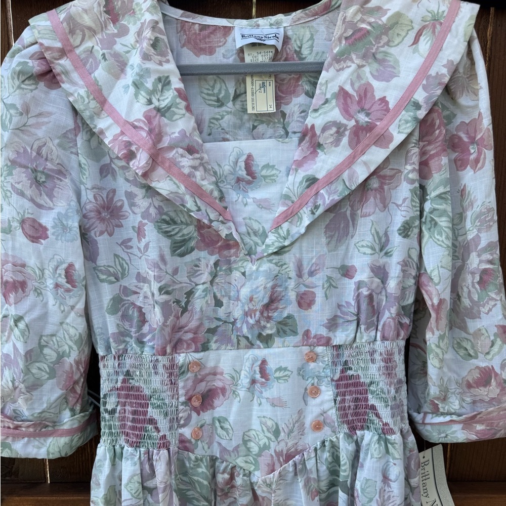 Vintage Brittany Nicole Floral Long Sleeve Dress - Picture 2 of 6